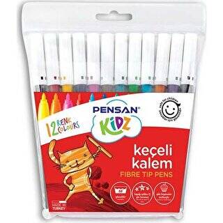 Pensan Kidz Keçeli Boya Kalemi 12 Renk - 1
