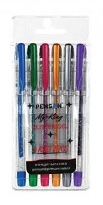 Pensan My King Simli Jel Kalem 6Lı Set - 1