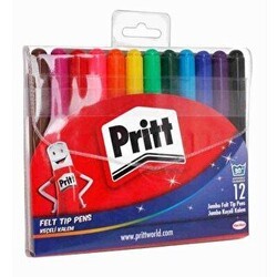 Pritt-Keçeli Kalem 12 Renk Jumbo - Pritt