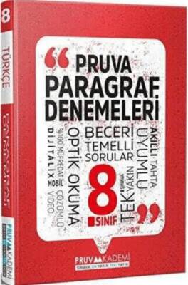 Pruva Akademi Pruva 8. Sınıf Paragraf Denemeleri - 1