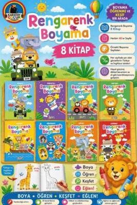 Rengarenk Boyama 8 Kitap - 1