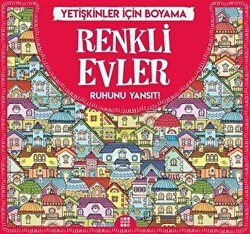 Renkli Evler - Yetişkinler İçin Boyama - Dokuz Yayınları