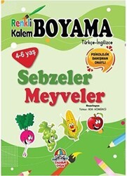 Renkli Kalem Boyama - Sebzeler - Meyveler - Yağmur Çocuk