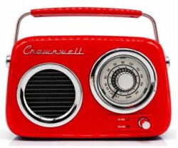 Retro Tasarımlı Bluetooth FM Radyo Kırmızı - Crownwell