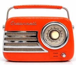 Retro Tasarımlı Bluetooth FM Radyo Turuncu - Crownwell