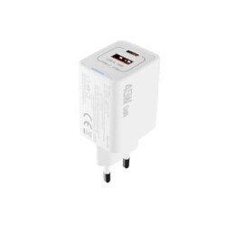 S-link SL-ECG45 Type USB-C 45W PD + 18W USB QC 3.0 GAN Beyaz Hızlı Ev Şarj Adaptörü - S-link