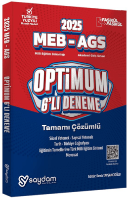 Saydam Yayınları 2025 MEB AGS Optimum 6`lı Deneme - 1