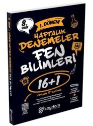 Saydam Yayınları 8. Sınıf LGS Fen Bilimleri 1.Dönem 16+1 Haftalık Kazanım Denemeleri - 1