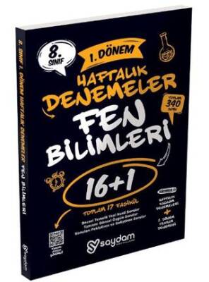 Saydam Yayınları 8. Sınıf LGS Fen Bilimleri 1.Dönem 16+1 Haftalık Kazanım Denemeleri - 1