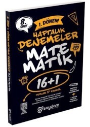 Saydam Yayınları 8. Sınıf LGS Matematik 1. Dönem 16+1 Haftalık Kazanım Denemeleri - 1