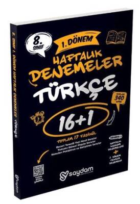 Saydam Yayınları 8. Sınıf LGS Türkçe 1. Dönem 16+1 Haftalık Kazanım Denemeleri - 1
