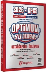 Saydam Yayınları KPSS Ortaöğretim Önlisans Genel Yetenek Genel Kültür 5`li Çözümlü Deneme Seti - 1