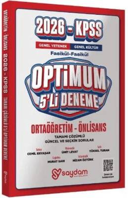 Saydam Yayınları KPSS Ortaöğretim Önlisans Genel Yetenek Genel Kültür 5`li Çözümlü Deneme Seti - 1