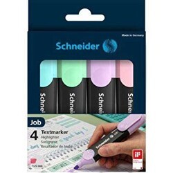 Schneider Job Pastel Fosforlu 4Lü Karton Kutu 115098 - Schneider