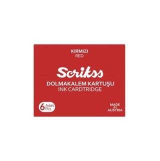 Scrikss Dolmakalem Kartuşu Kırmızı 6`Lı Paket - 1