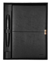 Scrikss Sd700-1 Premıum Defter Toledo A5 Siyah & 88 Tükenmez Mat Siyah Set - Scrikss