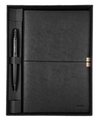 Scrikss Sd700-1 Premıum Defter Toledo A5 Siyah & 88 Tükenmez Mat Siyah Set - 1