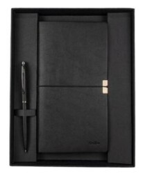 Scrikss Sd700-C1 Premıum Defter Toledo C7 Siyah & Prestij Tükenmez Mat Siyah Set - Scrikss