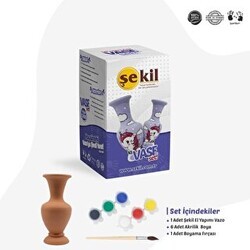 Şekil Seramik Obje Vazo Saksı Boyama Seti - Şekil Kil