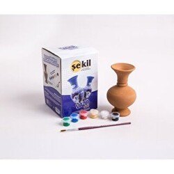 Şekil Seramik Obje Vazo Saksı Boyama Seti - Şekil Kil