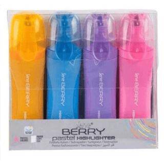 Serve Berry Fosforlu Kalem Pastel Renk 4`lü - 1