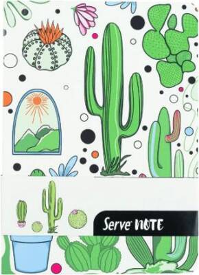 Serve Note Defter 15X21 Çizgili Desenli Elma Yeşili - 1