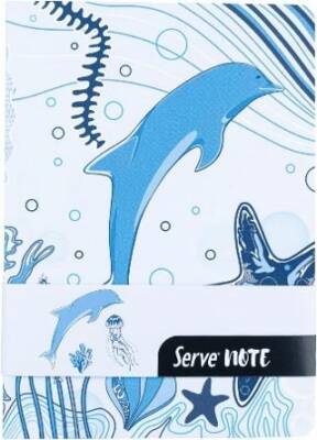 Serve Note Defter 15X21 Çizgili Desenli Gök Mavi - 1