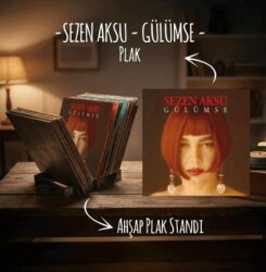 Sezen Aksu - Gülümse Plak ve Ahşap Plak Standı - Plak