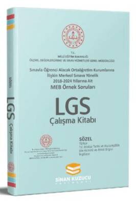 Sinan Kuzucu Yayınları MEB Örnek Soruları Sözel Çalışma Kitabı - 1