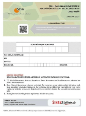 Sınav Yayınları MSÜ Tıpkı Basım Çıkmış Sorular Sınav Yayınları - 1