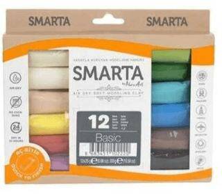 Smarta Hava İle Kuruyan Modelleme Hamuru 25 gr 12`li Basic Renkler - 1