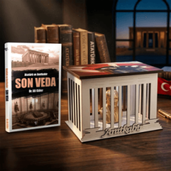 Son Veda ve Atatürk Büstlü Ahşap Anıtkabir Işıklı Maket - Halk Kitabevi