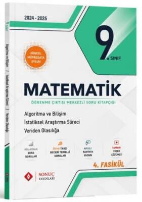 Sonuç Yayınları 9. Sınıf Matematik Algoritma ve Bilişim İstatistiksel Araştırma Süreci Veriden Olasılığa Soru Kitapçığı - 1