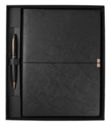 Srcikss Sd700-B1 Premıum Defter Toledo B5 Siyah & 35 Tükenmez Mat Siyah Altın Set - Scrikss