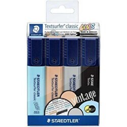 Staedtler 364 Textsurfer Classic Pastel Highlighter Kesik Uç 4Lü Set - Staedtler