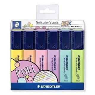 Staedtler 364 Textsurfer Classic Pastel Highlighter Kesik Uç 6Lı Set - 1