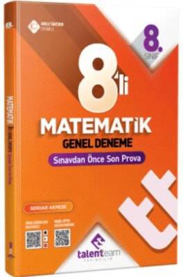 Talentteam Yayıncılık 8. Sınıf Matematik 8`Li Genel Deneme - 1