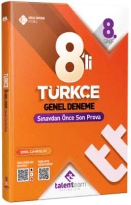 Talentteam Yayıncılık 8. Sınıf Türkçe 8`Li Genel Deneme - 1
