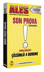 Tasarı Eğitim Yayınları ALES Son Prova 4 Çözümlü Deneme - Tasarı Eğitim Yayınları