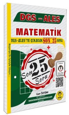 Tasarı Eğitim Yayınları DGS ALES Matematik Son 25 Çıkacak Soru Bankası - 1