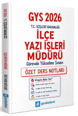 T.C. İçişleri Bakanlığı İlçe Yazı İşleri Müdürü GYS Özet Ders Notları - 1