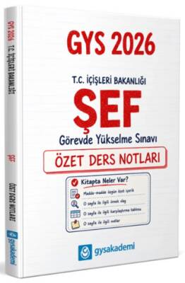 T.C. İçişleri Bakanlığı Şef GYS Özet Ders Notları - 1