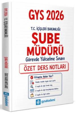 T.C. İçişleri Bakanlığı Şube Müdürü GYS Özet Ders Notları - 1