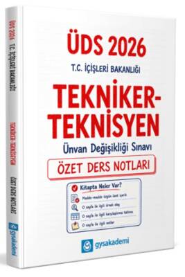 T.C. İçişleri Bakanlığı Tekniker - Teknisyen ÜDS Özet Ders Notları - 1