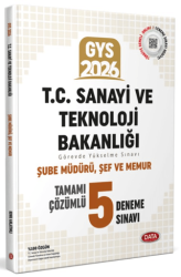 T.C. Sanayi ve Teknoloji Bakanlığı GYS Şube Müdürü - Şef Tamamı Çözümlü 5 Deneme Sınavı - Data Yayınları