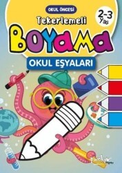Tekerlemeli Boyama Okul Eşyaları 2 - 3 Yaş - Pinokyo Yayınları