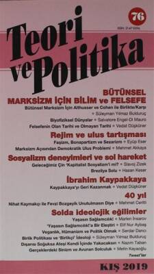Teori ve Politika Dergisi Sayı: 76 Kış 2019 - 1