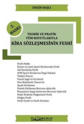 Teorik ve Pratik Tüm Boyutlarıyla Kira Sözleşmesinin Feshi - 1