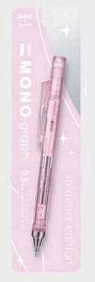 Tombow MONO graph Shimmer Mekanik Kurşun Kalem 0,5 mm Blisterli Pembe - 1
