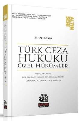 Türk Ceza Hukuku Özel Hükümler Konu Anlatımı - 1